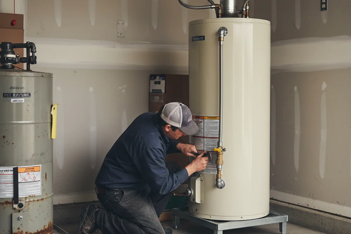 Water heater and shutoff valve replacement in Plummer